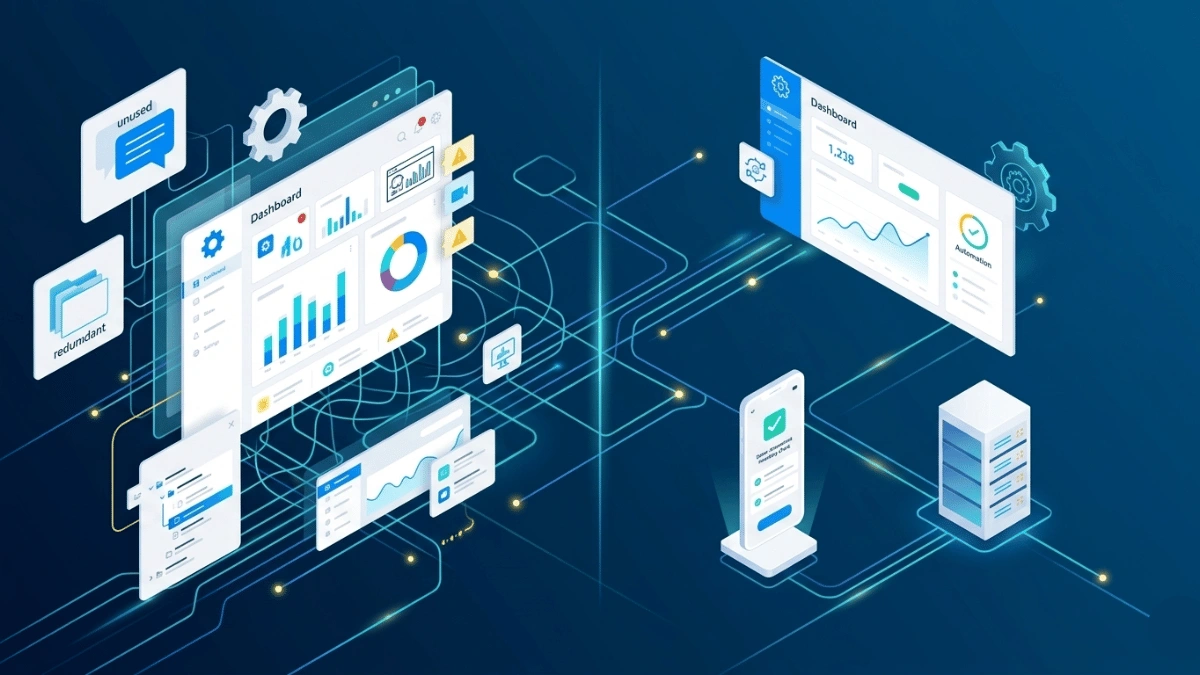Comparison between custom software and off-the-shelf software highlighting flexibility, scalability, and business alignment