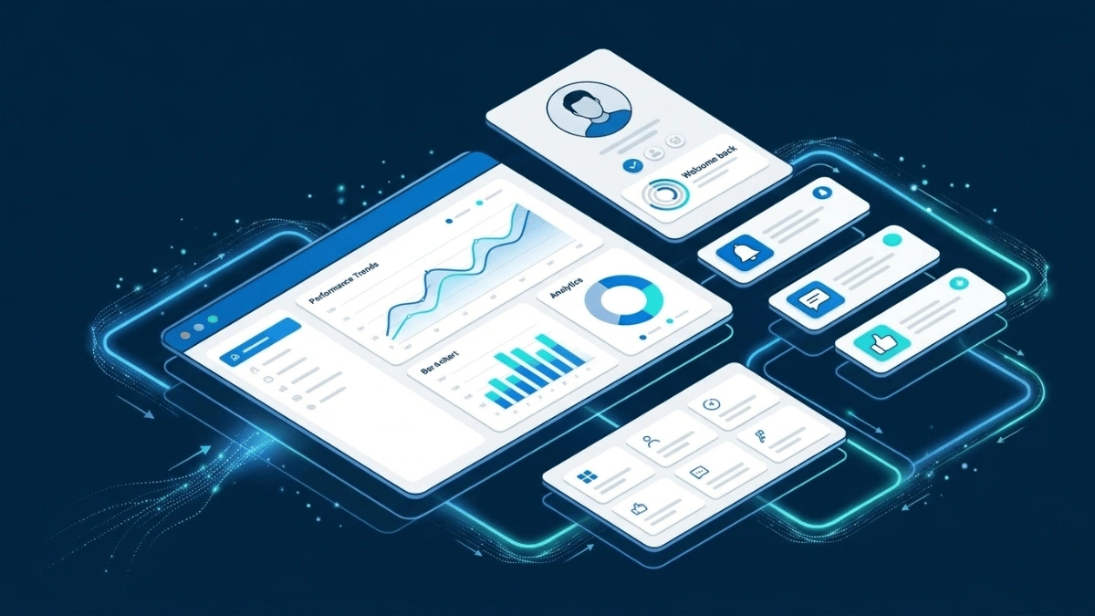 Modern SaaS dashboard showing personalized customer experience with analytics and user data insights